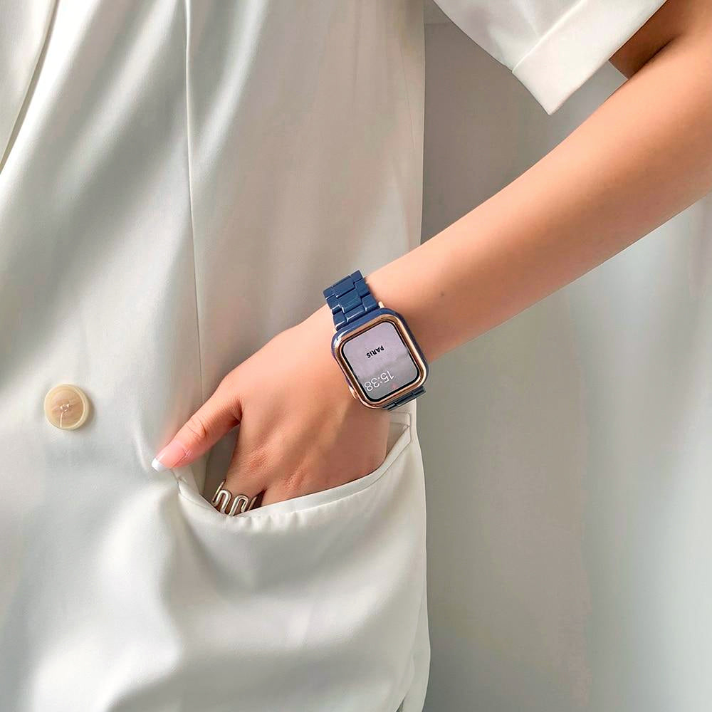 ☆人気☆【セット】光沢樹脂 チェーン バンド＆ ケース Apple Watch＃ – givgiv.jp