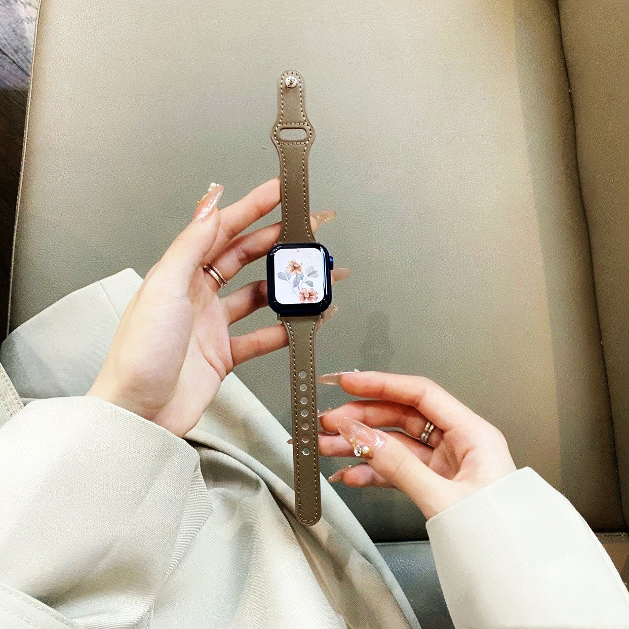 ネイビーピンク☆アップルウォッチバンド レザー ベルト Apple Watch 通販