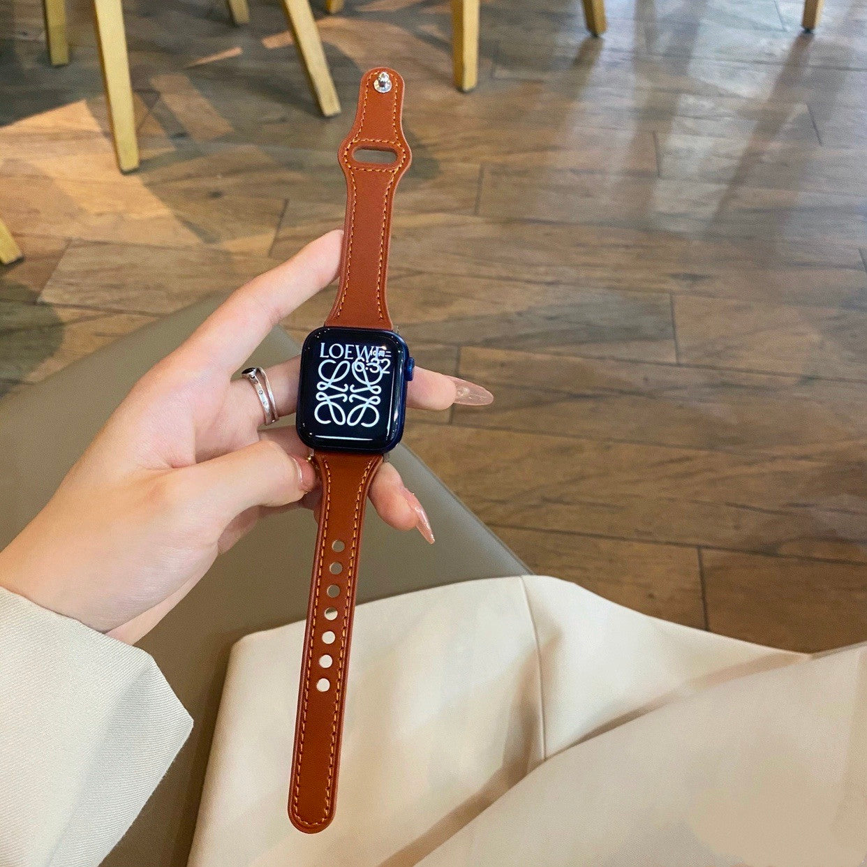 Apple Watch バンド 本革 ピンク 本革 レザーバンド シンプル - レザー