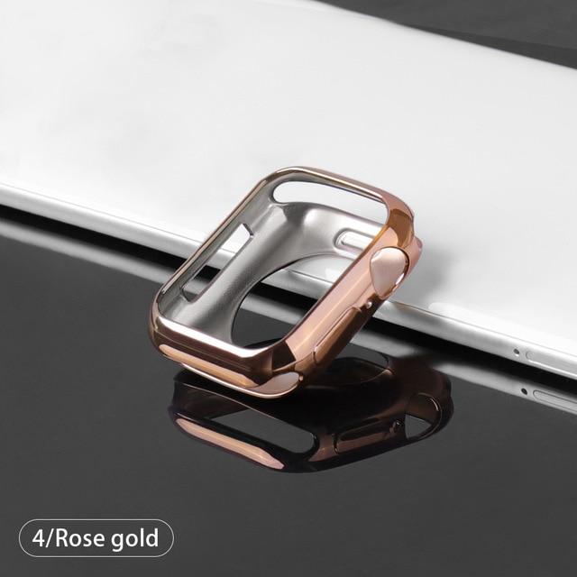 【前面ガラス無し】Apple Watch 本体保護用 ハーフケース（カバー） TPU素材（単品） - Rose gold / For 38MM