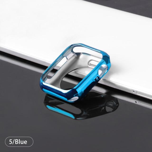 【前面ガラス無し】Apple Watch 本体保護用 ハーフケース（カバー） TPU素材（単品） - Blue / For 38MM