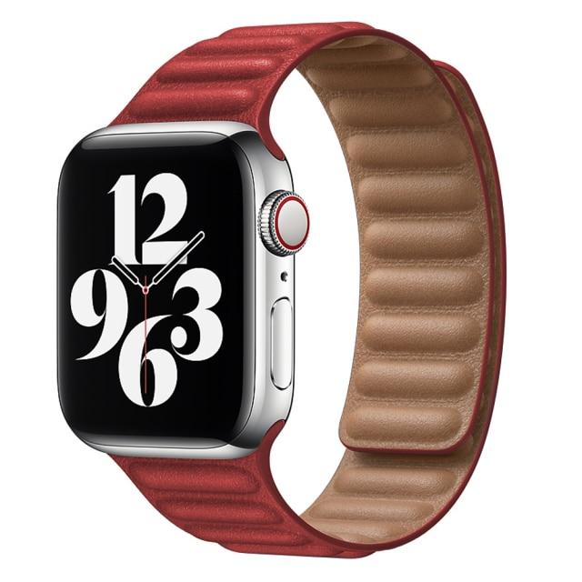 Apple Watchレザーリンク (Red)