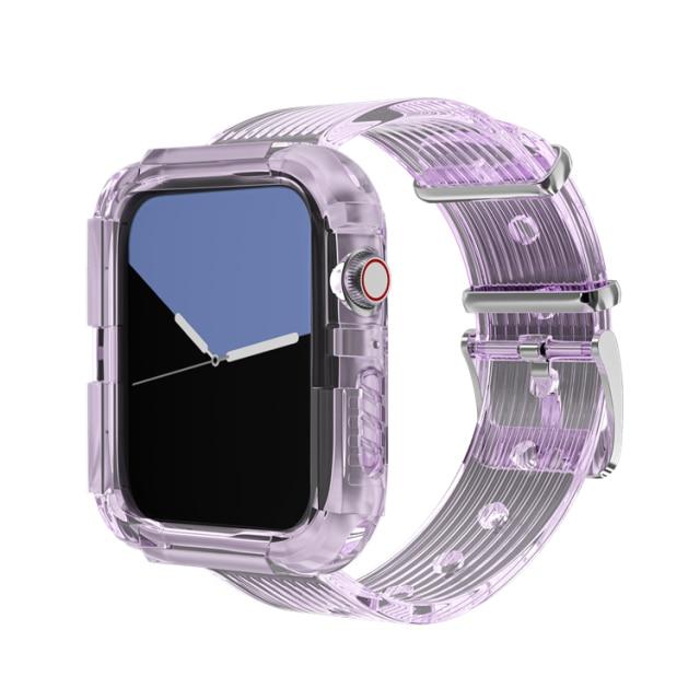 レインボー シリコン 透明 Apple Watch バンド