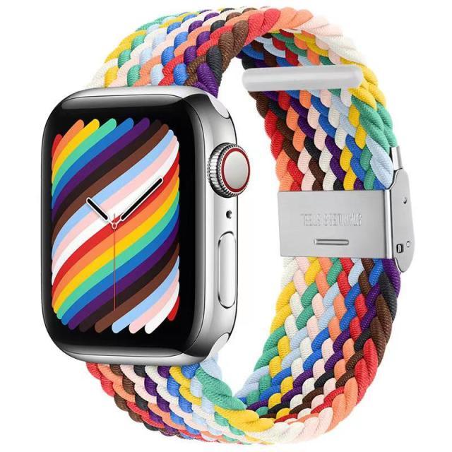 Apple Watch 調整可能 ブレイデッドソロループ (プライド)