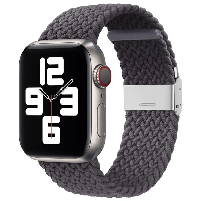 Apple Watch 調整可能 ブレイデッドソロループ （グレー)